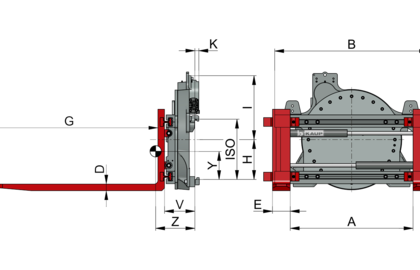 Positionneur rotatif de fourches version Fonderie T456ZG - 1