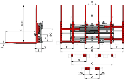 Dreifach-Palettengerät T429B1-2-3 - 2