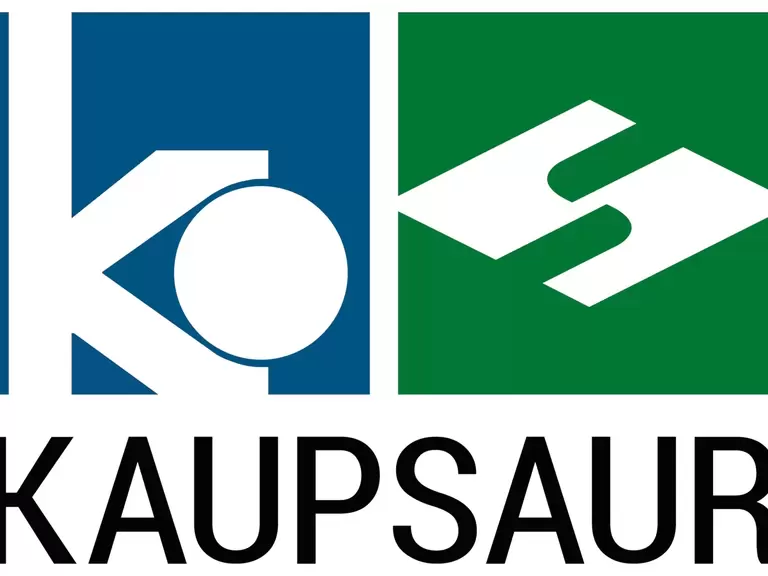 Collage der Unternehmenslogos von KAUP und SAUR mit dem Join Venture Namen "KAUPSAUR" darunter