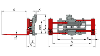 Rotating Fork Clamp with Turnable Forks T451D