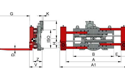 Pinza rotativa de horquillas pivotantes T451D - 2