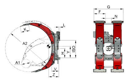 Pinza rotativa para bobinas T458B - 1