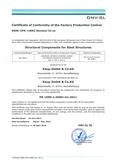 Zertifikat der Konformität der werkseigenen Produktionskontrolle - englische Version Zertifikat der Konformität der werkseigenen Produktionskontrolle - englische Version