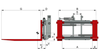 Fork Positioner, integrated T466 BIZ