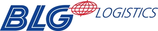 Logo of the company "BLG Locistics" with blue lettering and a red globe as a separator