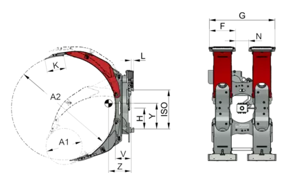 Drehbare Rollenklammer T458BC-2 - 2
