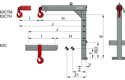 Crane Jib T183C, T183CTM, T183CTH<sup>1)</sup> - 1