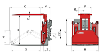 Pallet Turnover Clamp with Pusher T451WA