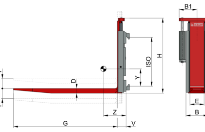 Höhenverstellbare Gabel T158 - 1