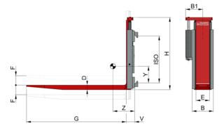 Höhenverstellbare Gabel T158