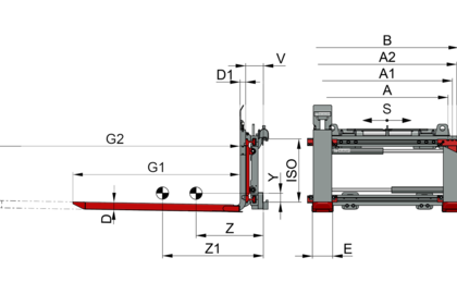 Zinkenverstellgerät mit Teleskopgabel T466B/T180CT - 2