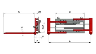 Fork Positioner with round forks T411ZR
