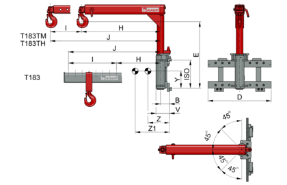 Crane Jib T183, T183TM, T183TH<sup>1)</sup> - 1