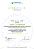 KAUP certificado de gestión energética DIN EN ISO 50001 (versión en alemán) KAUP certificado de gestión energética DIN EN ISO 50001