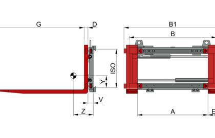 Zinkenverstellgerät für Schubmaststapler T160BZ - 1