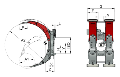 Drehbare Rollenklammer T458BC - 2