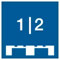 Blue-white icon representing the multiple pallet handling capability of the T429/T149Z