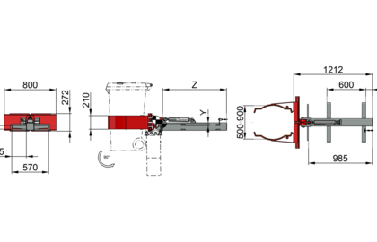 Mini-pince à fûts basculante T405/130 - 1