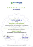 KAUP certificado de gestión energética DIN EN ISO 50001 (versión en inglés) KAUP certificado de gestión energética DIN EN ISO 50001