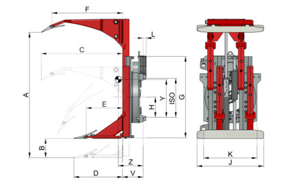 Drehbare Rollenklammer T458P - 2