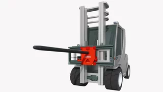 Graphical representation of a KAUP support mandrel with red components at half height