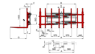 Vier- / Achtfach-Palettengerät T419-2-4 / T419-4-8L