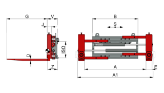 Fork Clamp with Turnable Forks T411D