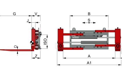 Fork Clamp with Turnable Forks T411D - 2