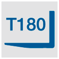 Icon mit Aufschrift T180 und blauer Abbildung einer Staplergabel auf weißem Hintergrund