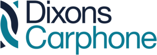 Logo de l'entreprise "Dixons Carphone" avec deux lignes bleues entrelacées