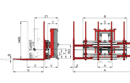 Triple Pallet Handler on a Pantograph T429/T149Z - 1