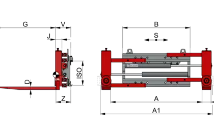 Fork Clamp with Turnable Forks T411D Fork Clamp with Turnable Forks T411D - 2